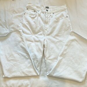 J. crew Slim Wide Leg White Jeans